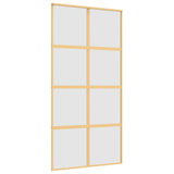 VidaXL sliding door 102.5x205 cm matte ESG glass and aluminum gold colored