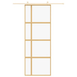 Porta scorrevole Vidaxl 76x205 cm Clear ESG Glass e in oro in alluminio