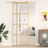 Porta scorrevole Vidaxl 76x205 cm Clear ESG Glass e in oro in alluminio