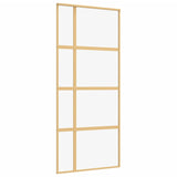 VidaXL sliding door 90x205 cm Clear ESG glass and aluminum gold colored