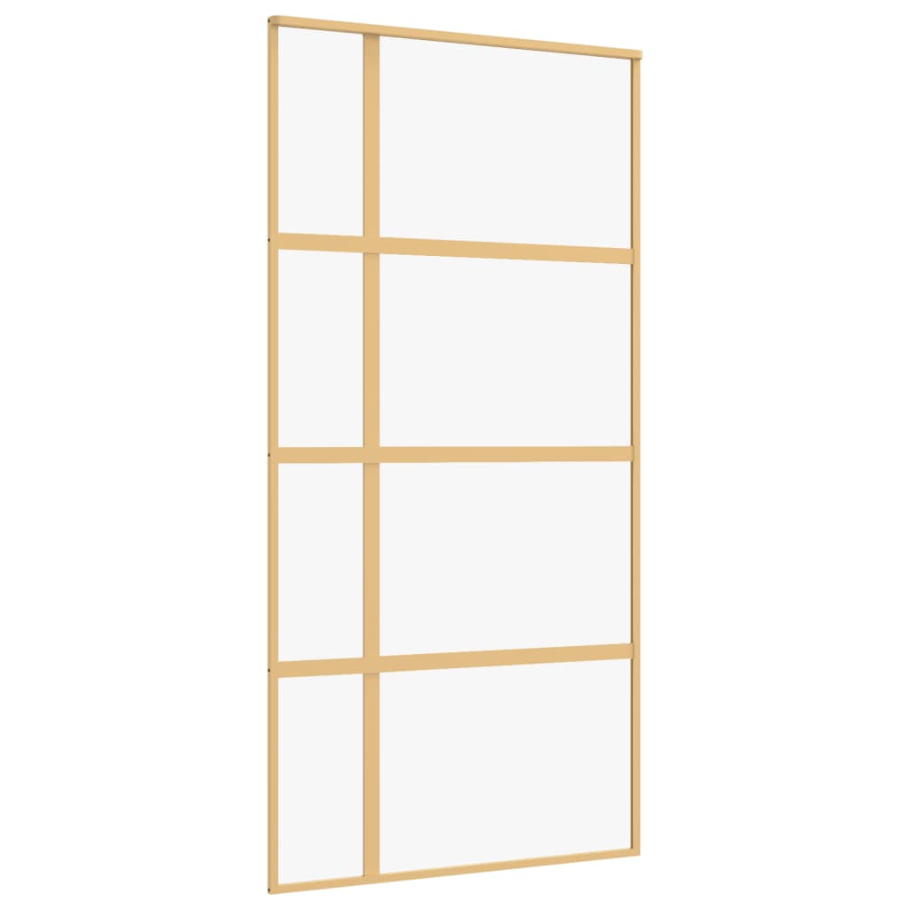 VidaXL sliding door 102.5x205 cm Clear ESG glass and aluminum gold color