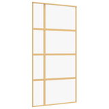 VIDAXL -Schiebetür 102,5 x 205 cm klares ESG -Glas- und Aluminiumgoldfarbe