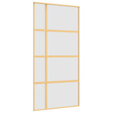 VIDAXL -Schiebetür 102,5 x 205 cm mattes ESG -Glas und Aluminium Gold gefärbt