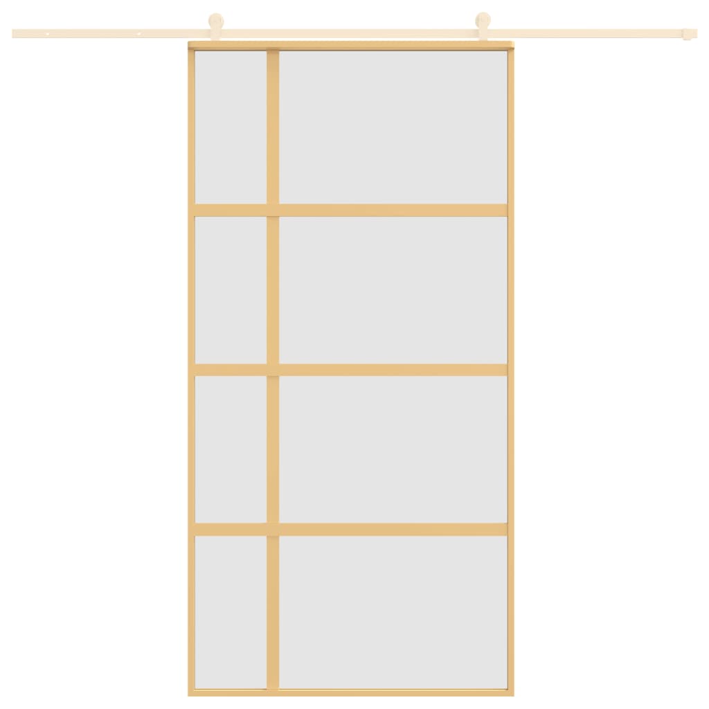 VIDAXL -Schiebetür 102,5 x 205 cm mattes ESG -Glas und Aluminium Gold gefärbt