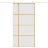 VIDAXL -Schiebetür 102,5 x 205 cm mattes ESG -Glas und Aluminium Gold gefärbt