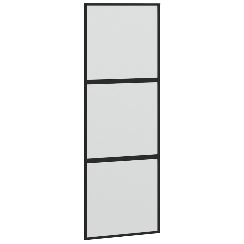 Vidaxl skjutdörr 76x205 cm härdat glas och aluminium svart