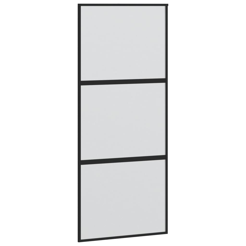 Vidaxl Schiebetür 90x205 cm gehärtetes Glas und Aluminiumschwarz