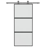 Vidaxl Schiebetür 90x205 cm gehärtetes Glas und Aluminiumschwarz