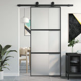 Vidaxl sliding door 90x205 cm hardened glass and aluminum black