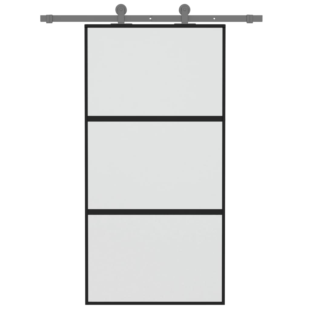 VidaXL sliding door 102.5x205 cm hardened glass and aluminum black