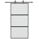 Vidaxl Schiebetür 102,5 x 205 cm gehärtetes Glas und Aluminiumschwarz