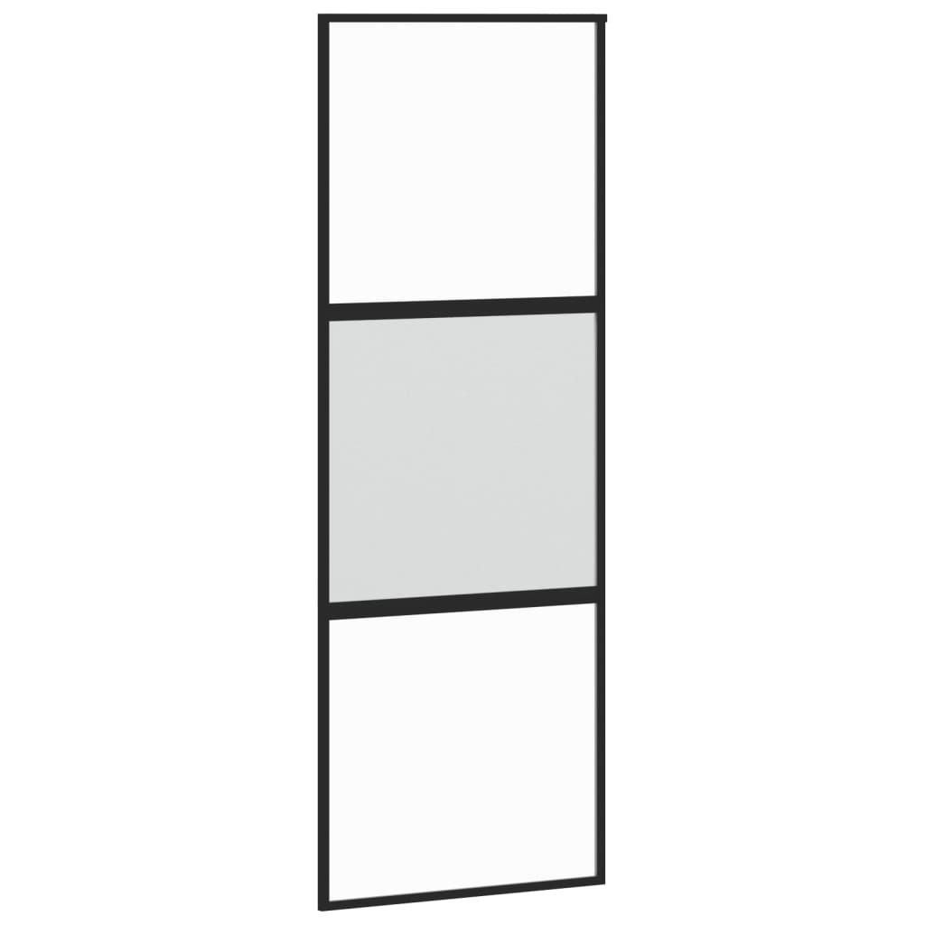 Vidaxl skjutdörr 76x205 cm härdat glas och aluminium svart