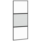 Vidaxl sliding door 90x205 cm hardened glass and aluminum black