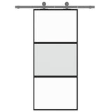 Vidaxl Schiebetür 90x205 cm gehärtetes Glas und Aluminiumschwarz