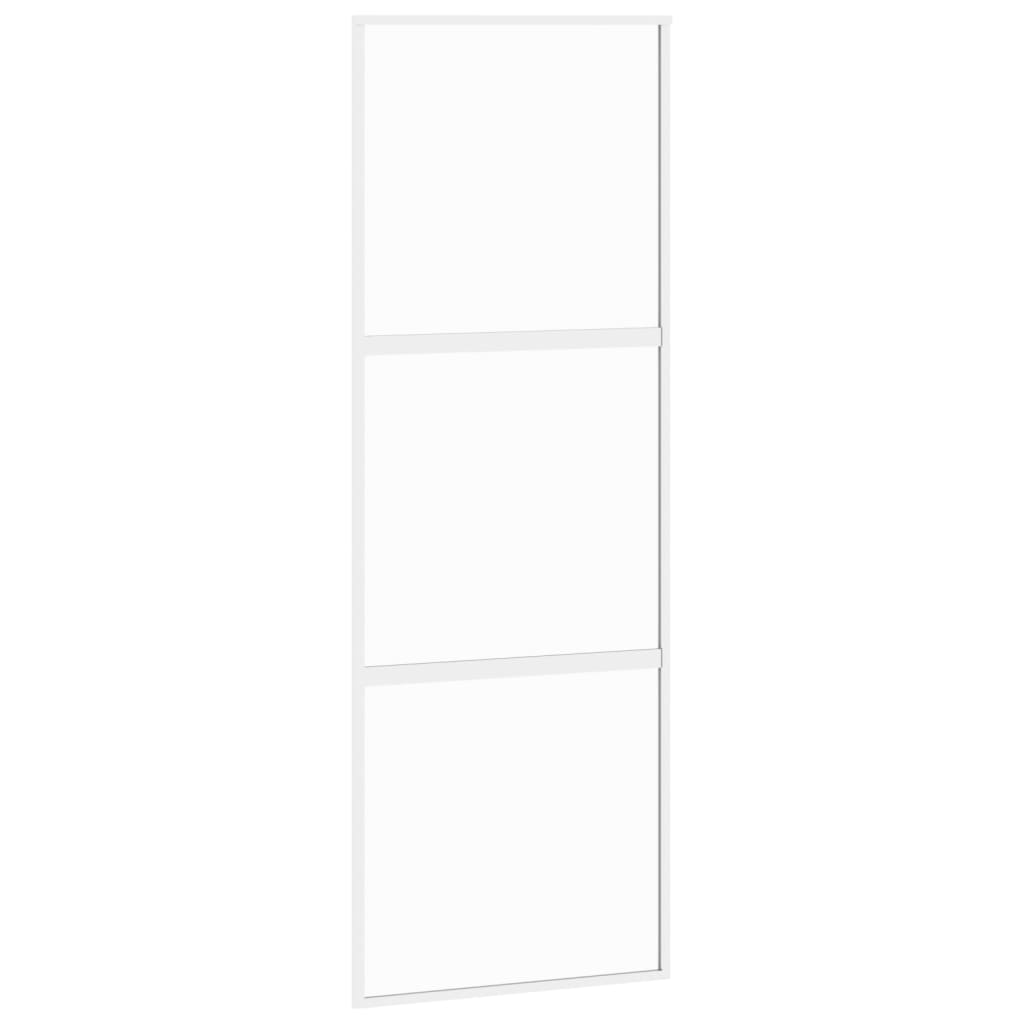 Vidaxl Schiebetür 76x205 cm gehärtetes Glas und Aluminium weiß