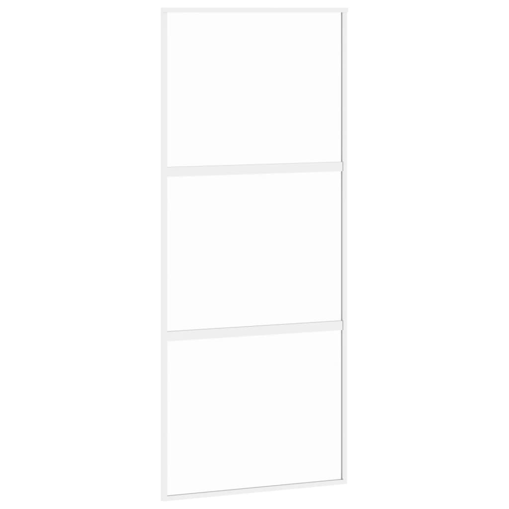 VidaXL sliding door 90x205 cm hardened glass and aluminum white