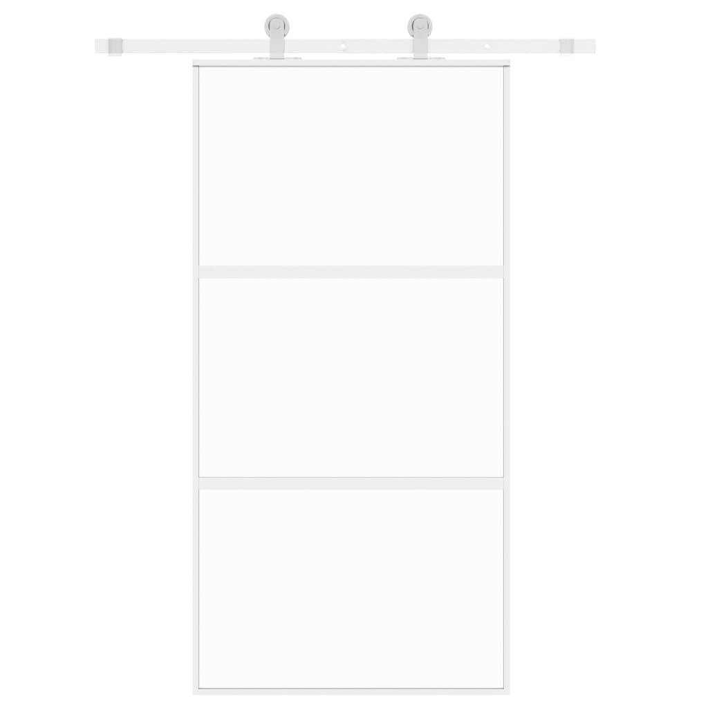 VidaXL sliding door 102.5x205 cm hardened glass and aluminum white