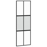 Vidaxl sliding door 76x205 cm hardened glass and aluminum black