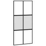 Vidaxl Porte coulissante 102.5x205 cm Verre durcie et noir en aluminium