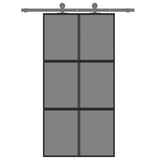 VidaXL sliding door 102.5x205 cm hardened glass and aluminum black