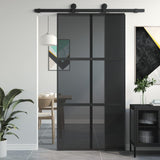 VidaXL sliding door 102.5x205 cm hardened glass and aluminum black