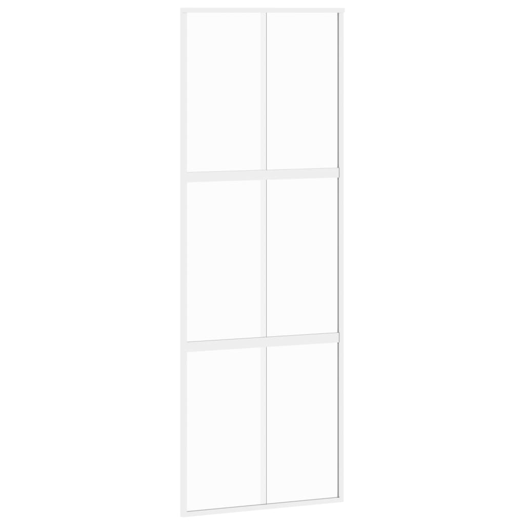 Vidaxl Schiebetür 76x205 cm gehärtetes Glas und Aluminium weiß