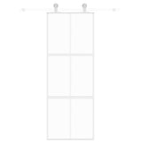 Vidaxl Schiebetür 76x205 cm gehärtetes Glas und Aluminium weiß