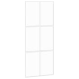 Vidaxl Schiebetür 90x205 cm gehärtetes Glas und Aluminium weiß