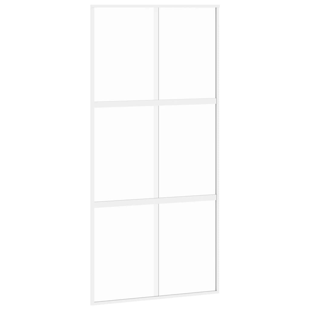 Vidaxl skyvedør 102.5x205 cm herdet glass og aluminiumshvit