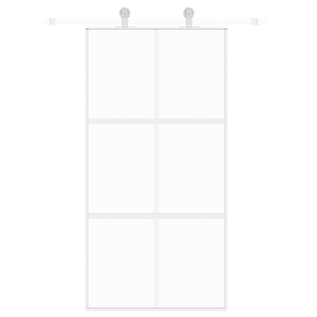 VidaXL sliding door 102.5x205 cm hardened glass and aluminum white