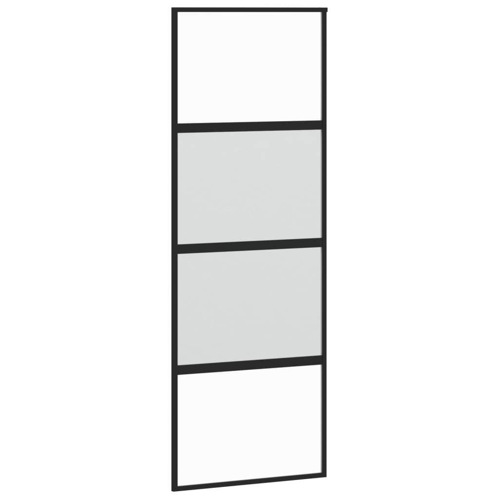 Vidaxl rutscht Dier 76x205 cm häertege Glas an Aluminium schwaarz