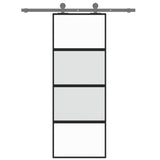 Vidaxl Schiebetür 76x205 cm gehärtetes Glas und Aluminiumschwarz