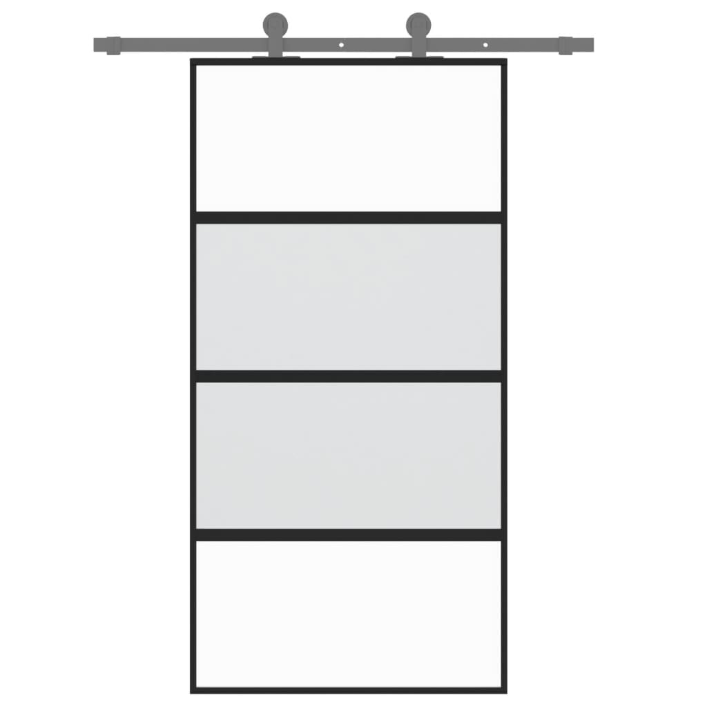 VidaXL sliding door 102.5x205 cm hardened glass and aluminum black