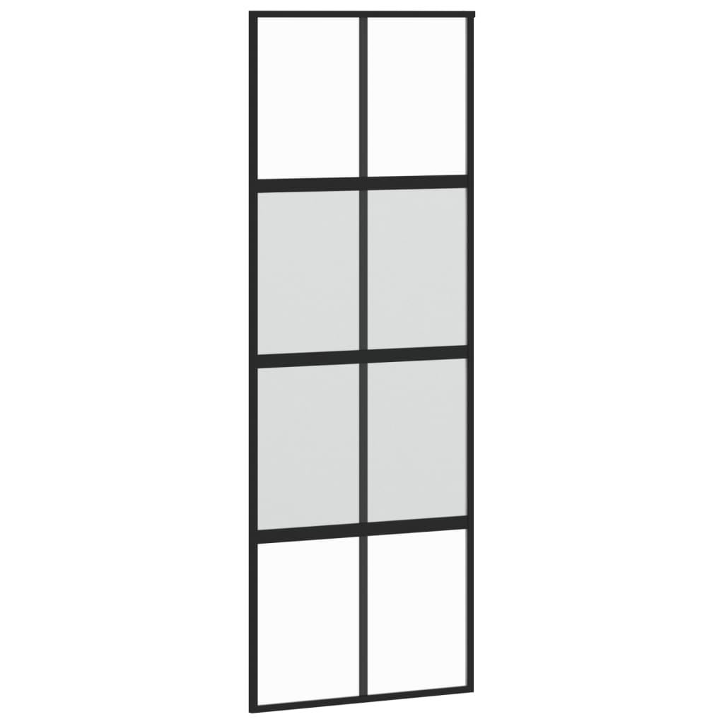 Vidaxl sliding door 76x205 cm hardened glass and aluminum black