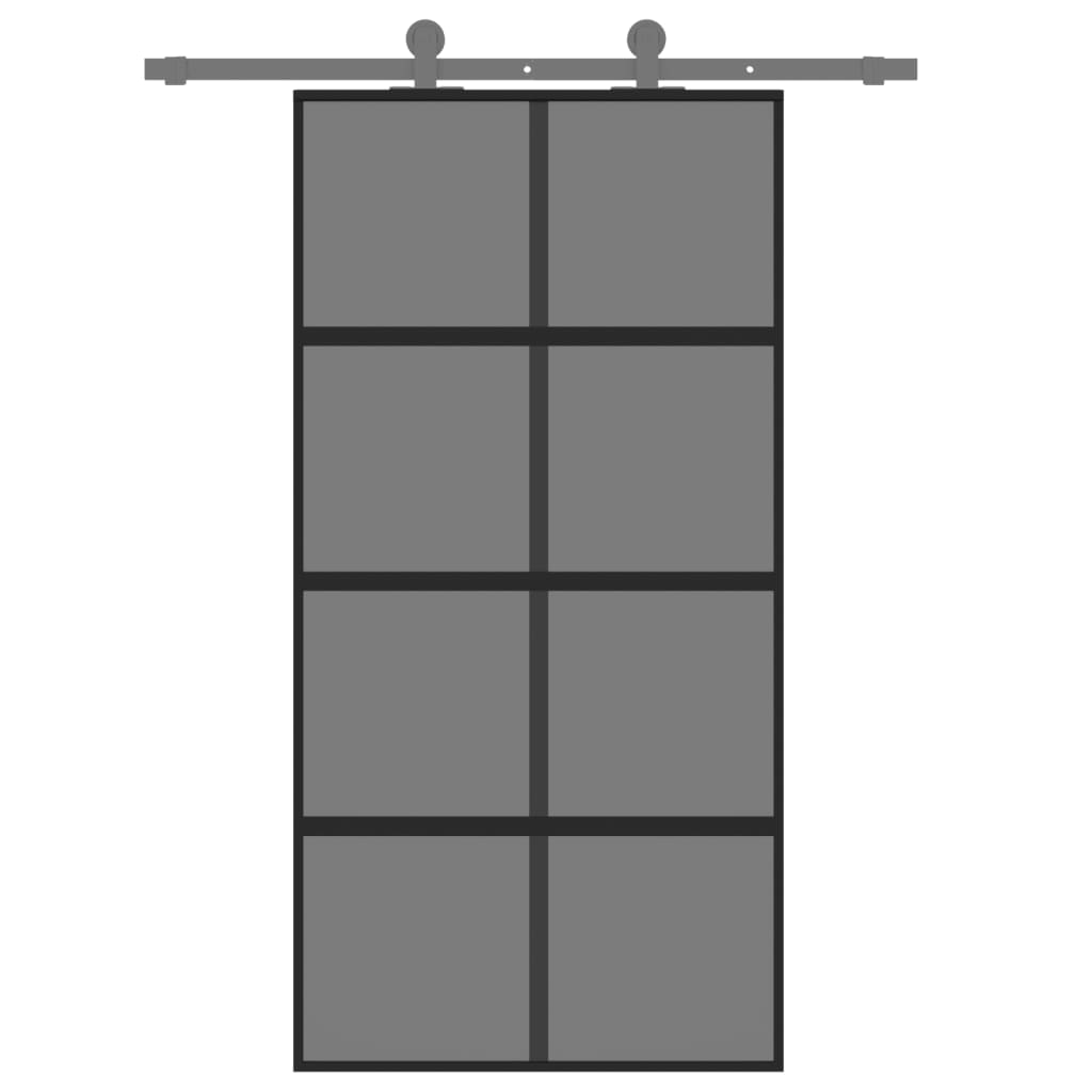 VidaXL sliding door 102.5x205 cm hardened glass and aluminum black