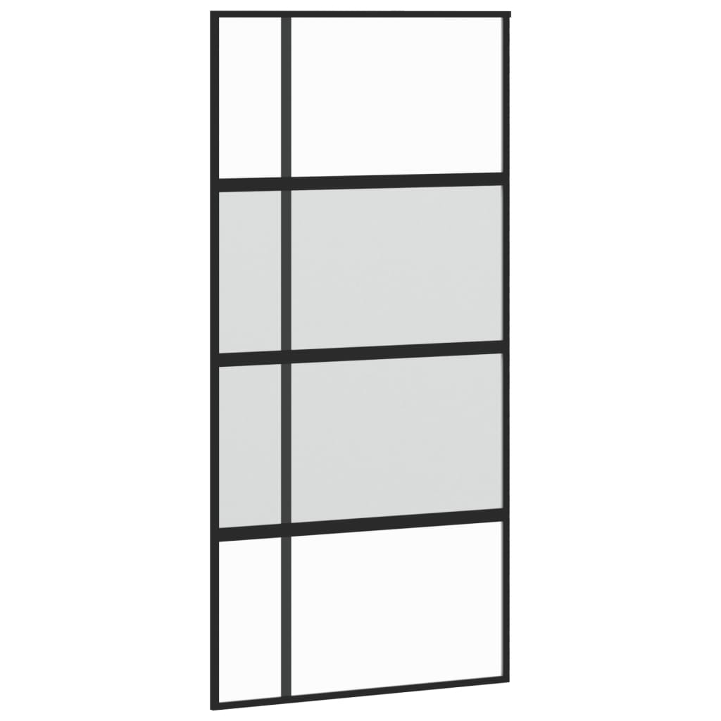 Vidaxl skjutdörr 102.5x205 cm härdat glas och aluminium svart