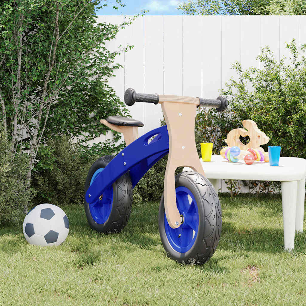 Vidaxl Balance Bike pour les enfants avec des pneus d'air bleus