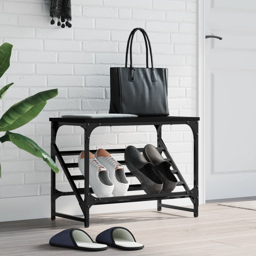 VidaXL shoe rack 60x30x45 cm processed wood black