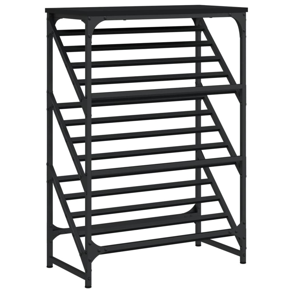 Vidaxl Shoe Rack 60x30x85 cm de madera procesada Negro