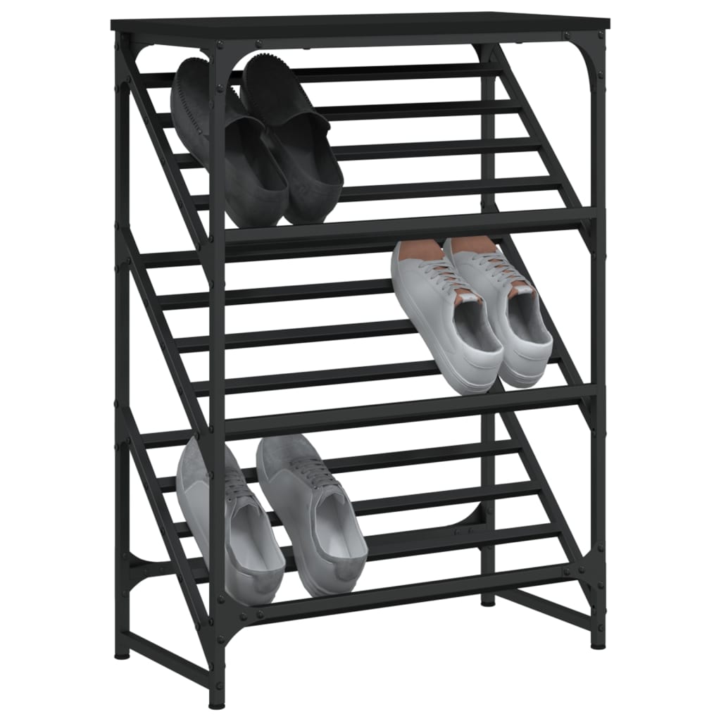 VidaXL shoe rack 60x30x85 cm processed wood black