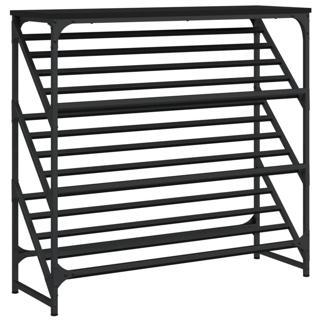 Vidaxl Shoe Rack 90x30x85 cm forarbejdet træ sort