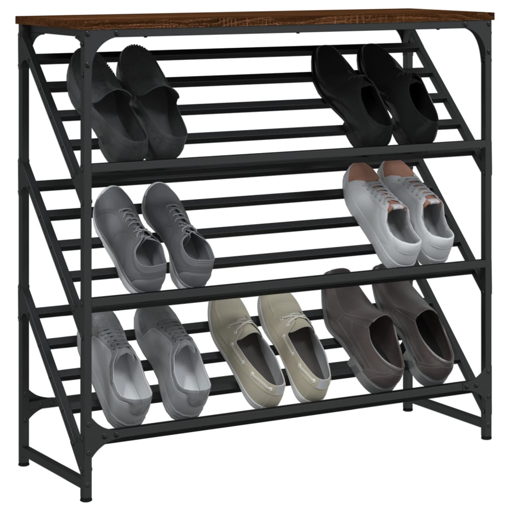 VidaXL shoe rack 90x30x85 cm processed wood brown oak color