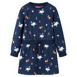 Abito per bambini Vidaxl con maniche lunghe 104 blu navy