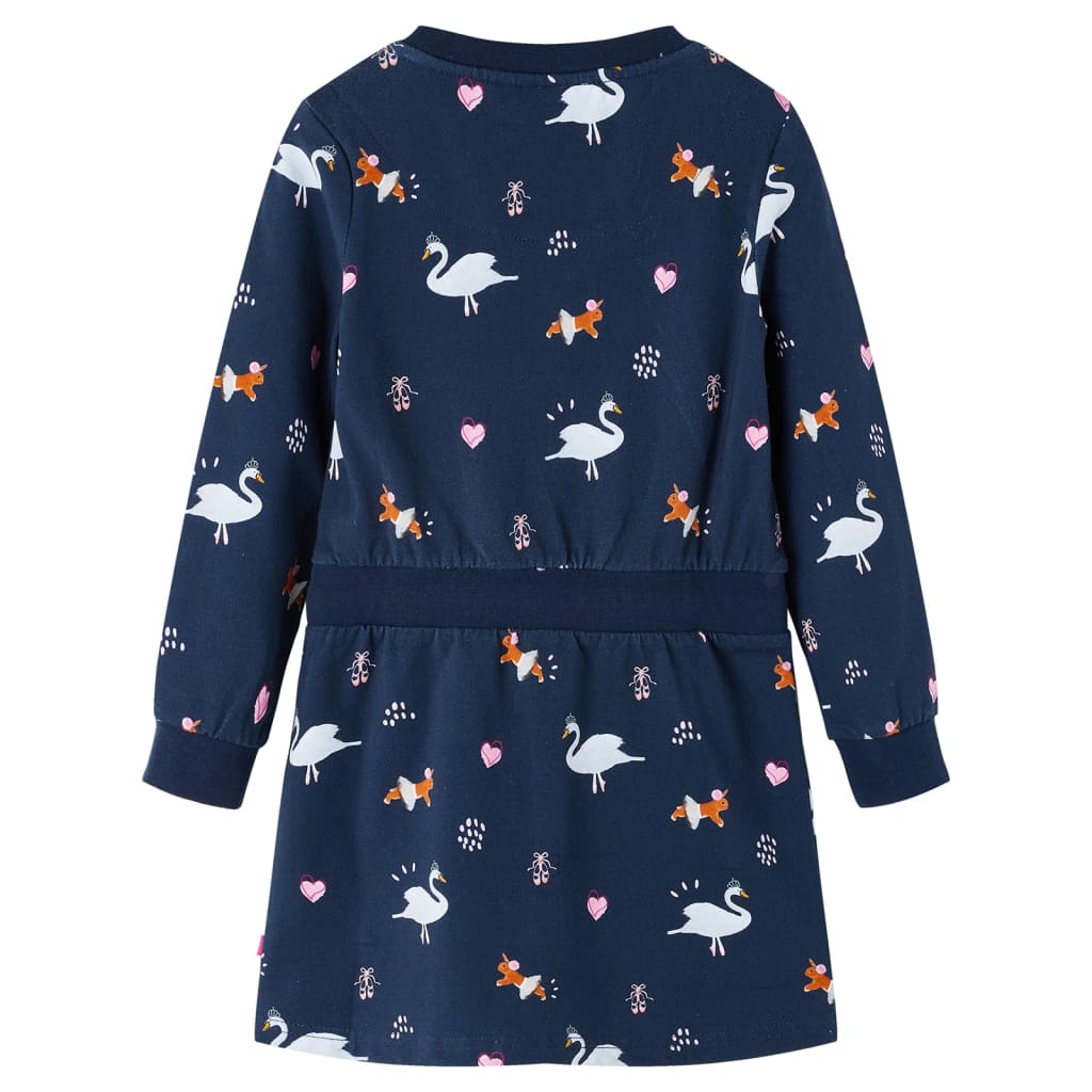 Vidaxl Robe pour enfants à manches longues 116 bleu marine