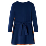 Abito per bambini Vidaxl con maniche lunghe 92 blu navy