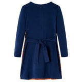 Abito per bambini Vidaxl con maniche lunghe 104 blu navy