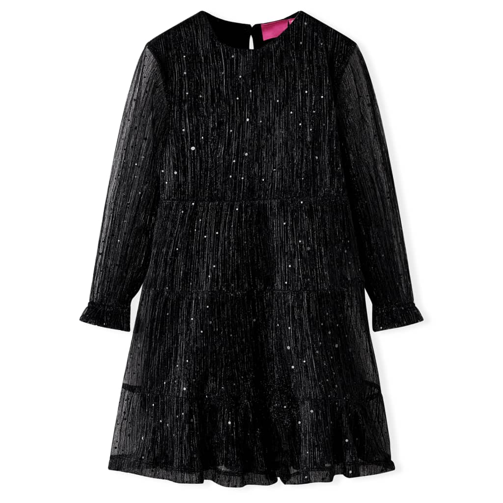 Vidaxl Robe pour enfants à manches longues 116 noir