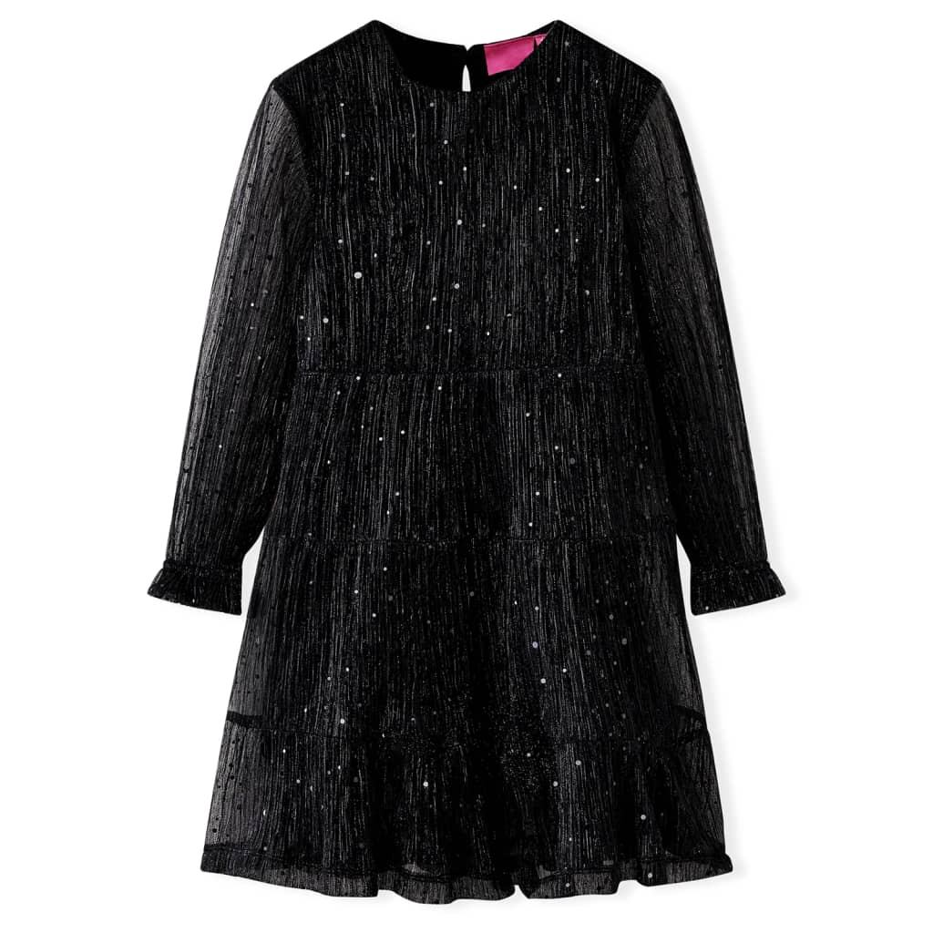 Vidaxl Robe pour enfants à manches longues 140 noir