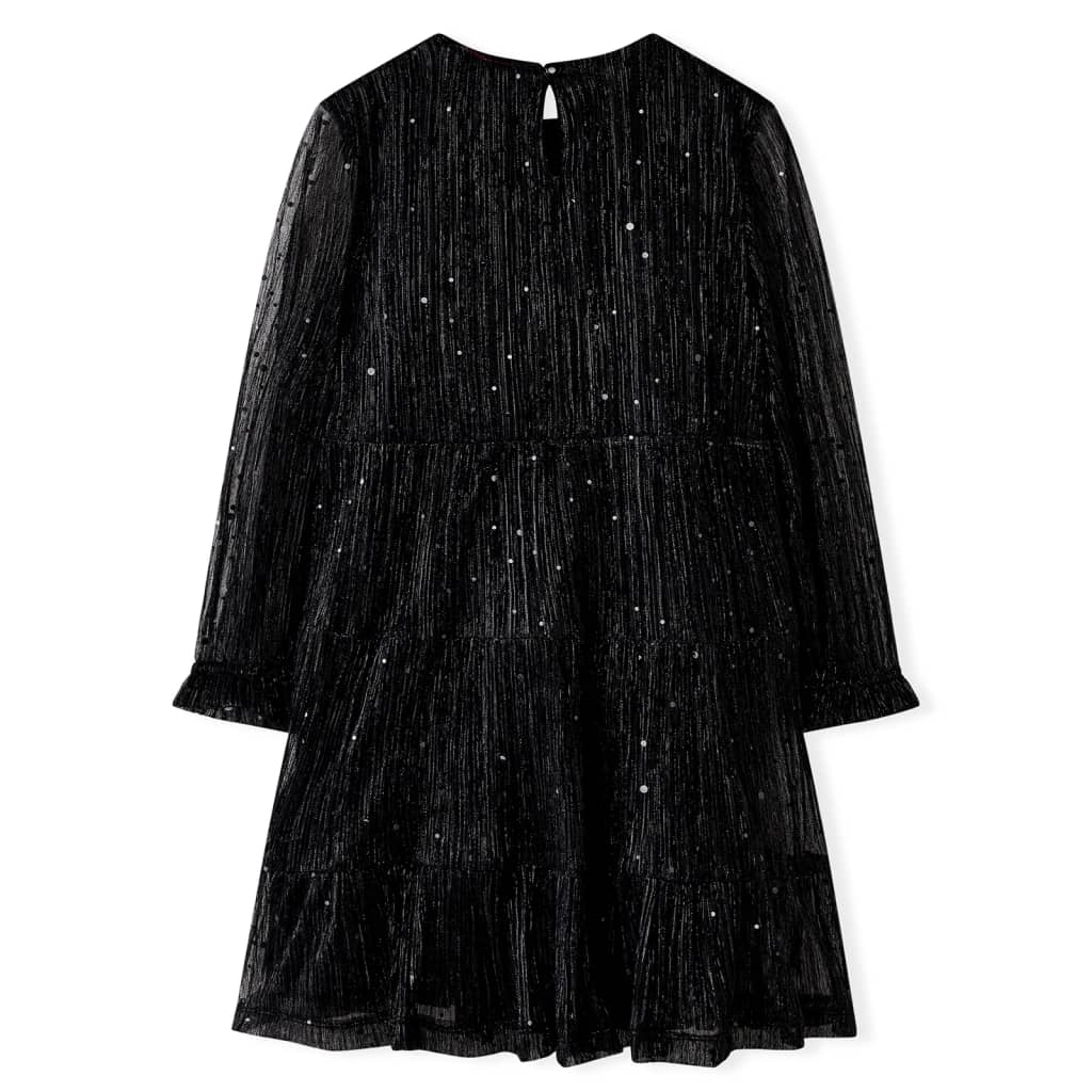 Vidaxl Robe pour enfants à manches longues 140 noir