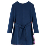 Abito per bambini Vidaxl con maniche lunghe 104 blu navy